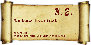 Markusz Evariszt névjegykártya
